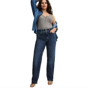 Torrid Mid Rise Straight Leg Stretch Women's Blue Jeans Plus Size 22 S‎ SHORT